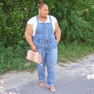 Justfab Distressed Overalls